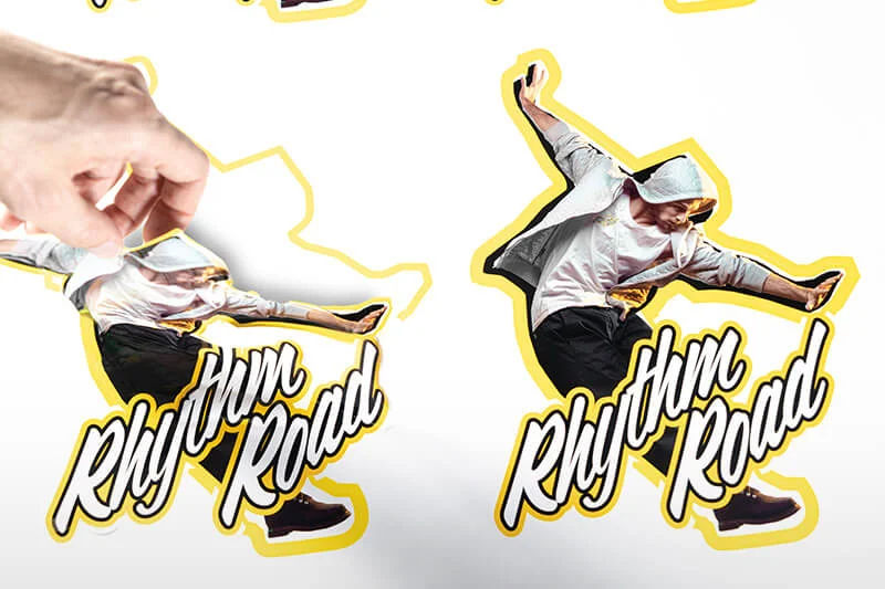 Contour-cut stickers printed on a Roland DG VersaStudio BN2 printer/cutter