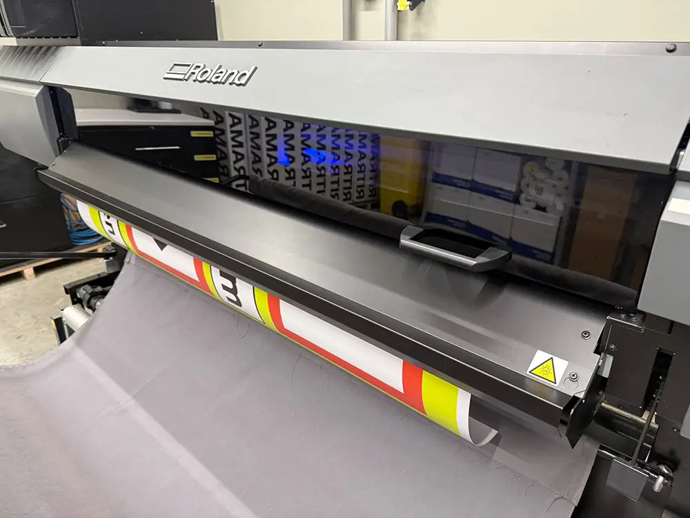 In Buko's lab, the TrueVIS LG prints a road sign