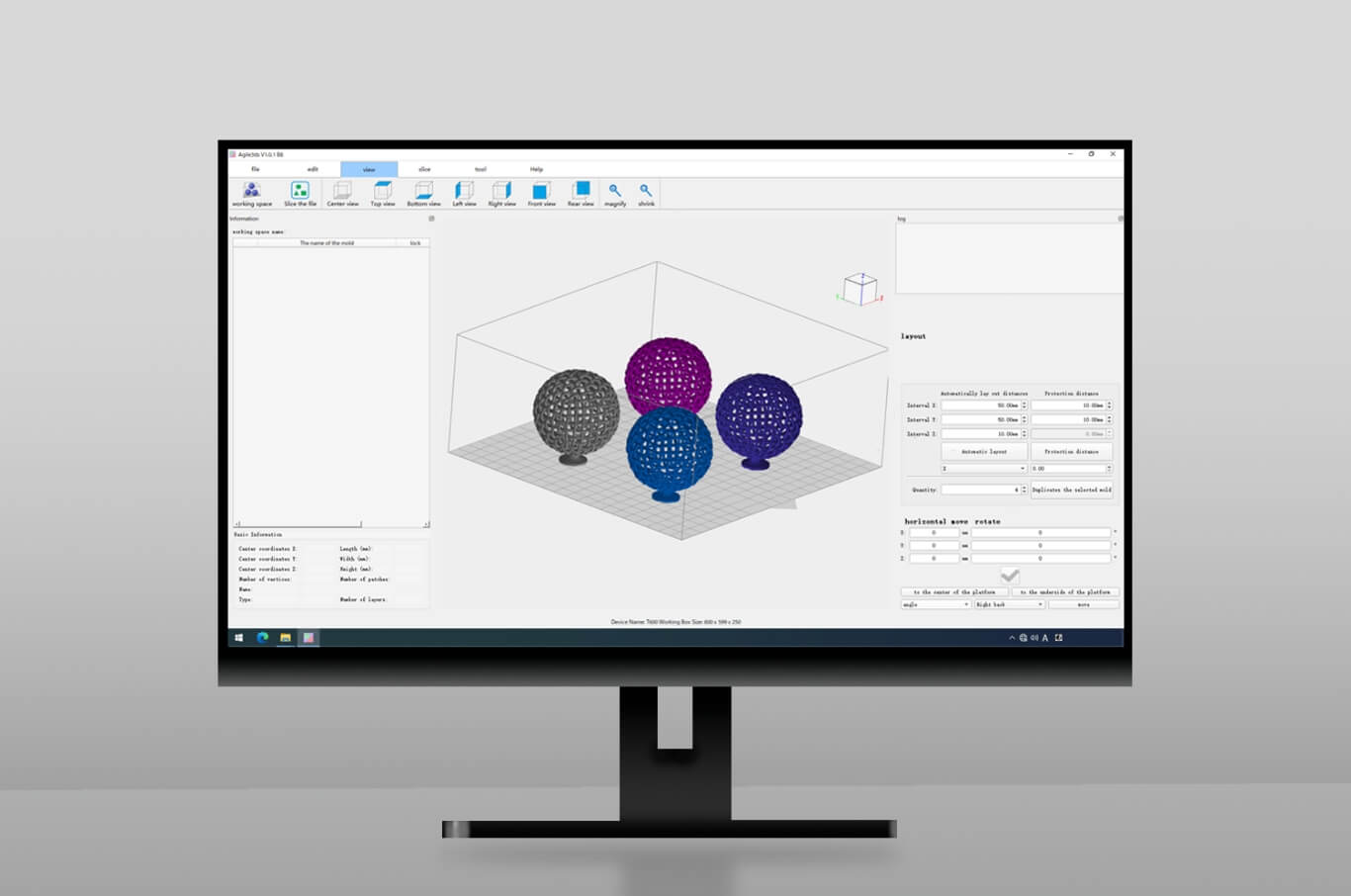 Screenshot der Slicing-Software