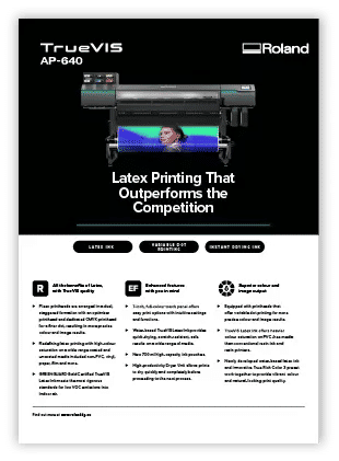 Image of TrueVIS AP-640 resin/latex printer datasheet cover