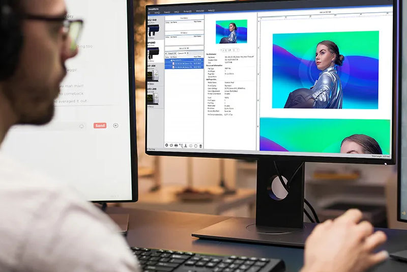 VersaWorks-software op een computerscherm
