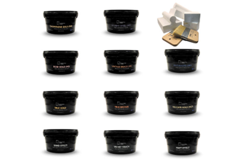 Special-effect verfcontainers en gereedschappen die deel uitmaken van de DS-KIT-EPT-set