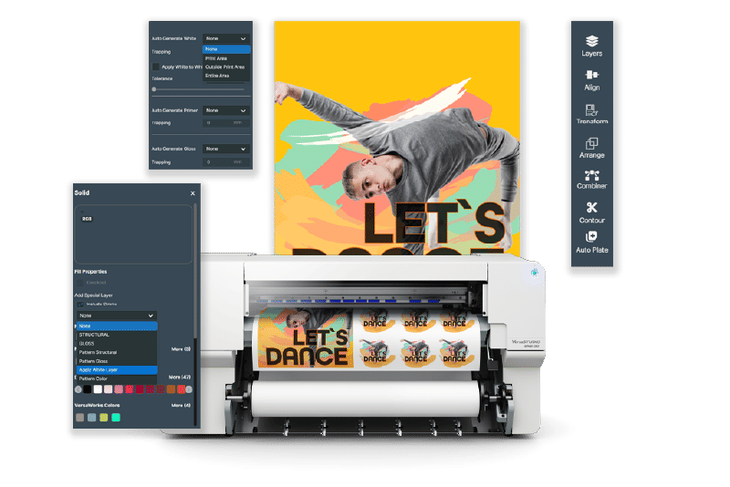 BN2 module preview showing DTF prints applications