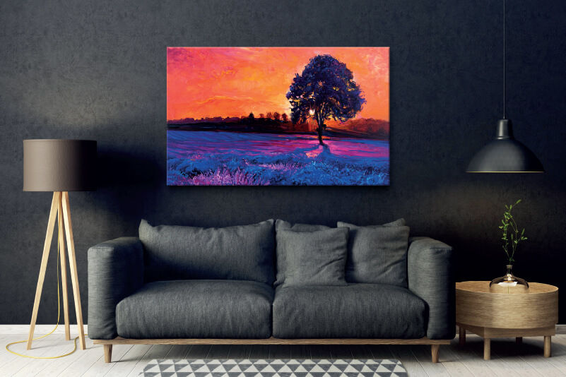 Obras de arte en lienzo impreso en una habitación elegante