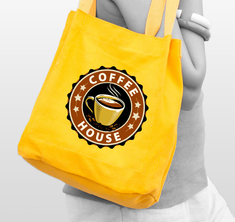 Sac à provisions en toile avec logo imprimé