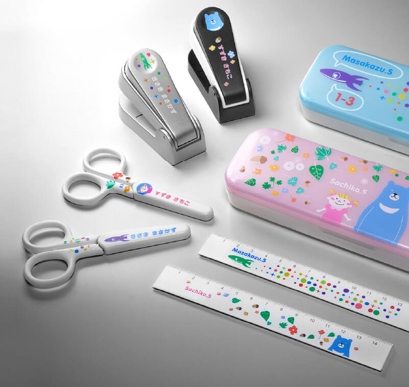 A selection of stationery items customised with direct print