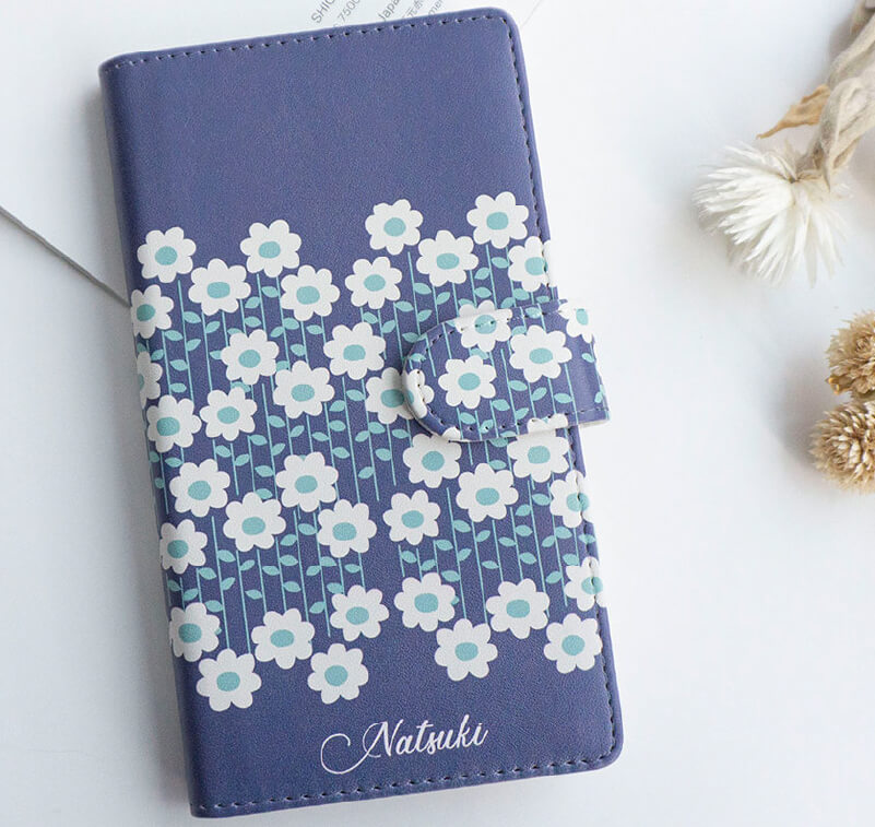 Funda plegable de piel sintética con gráficos impresos