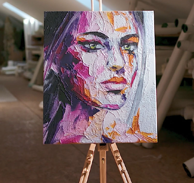 Digitally printed canvas on a wall