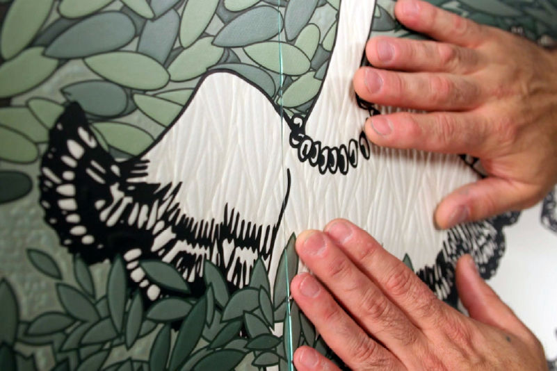 Installing wall graphics in sections