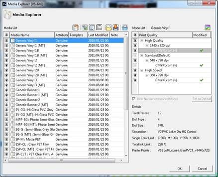 Choosing the correct media profile for your printer