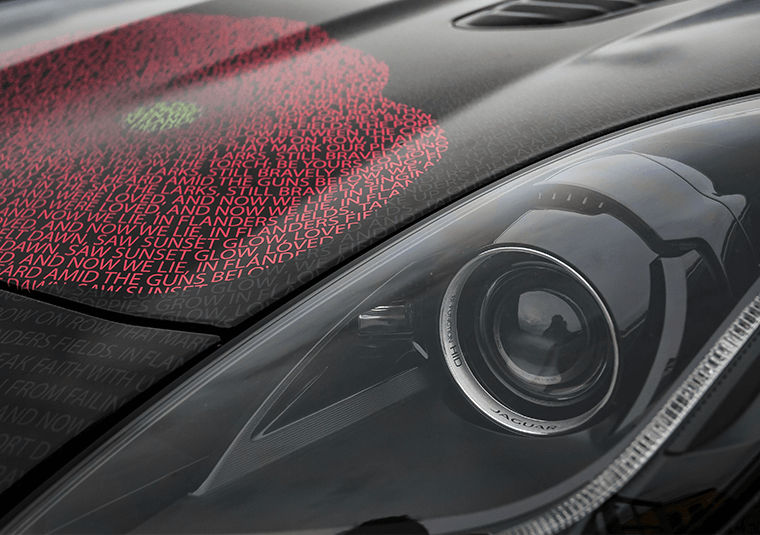In Flanders Fields Vinyl Wrap on Jaguar F-Type