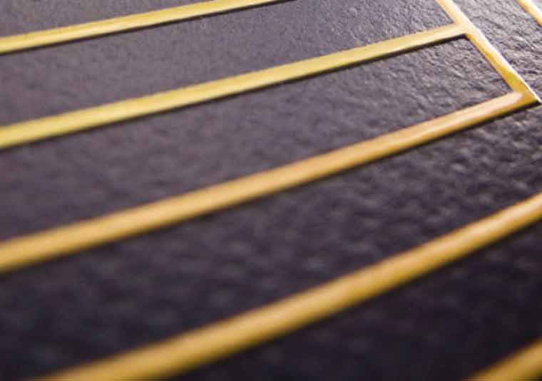 Geometric designs - like this one from designer Dave Foster - look great with textured print