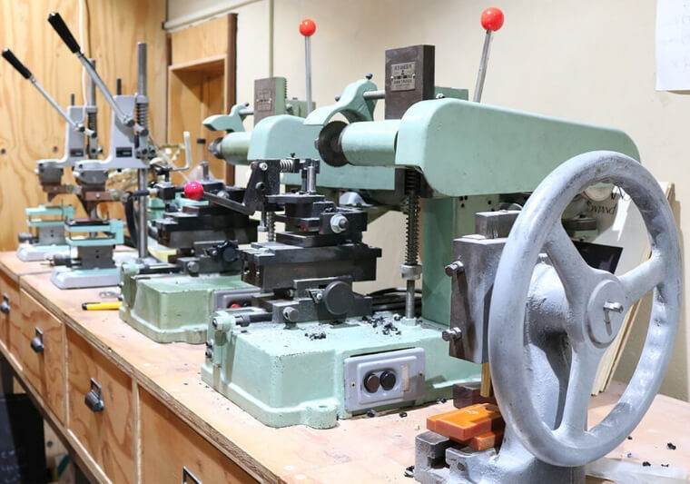 Various equipment used for making glasses frames