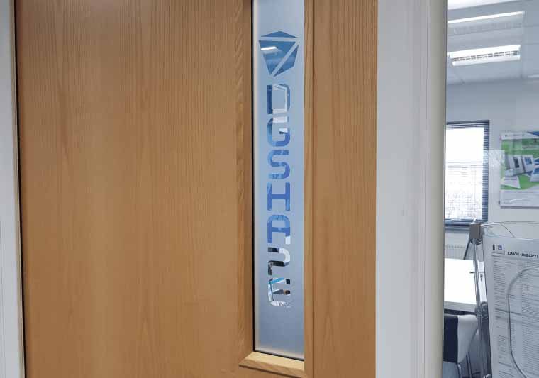 window lettering frosted vinyl with design cut out