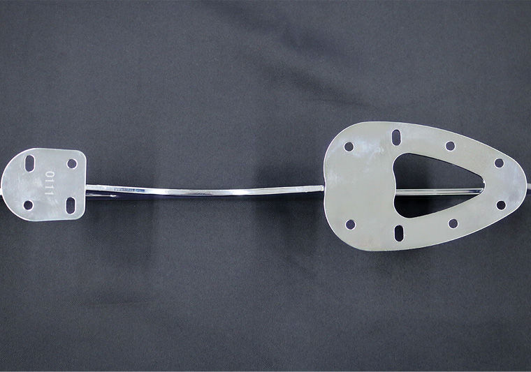 The Roland METAZA impact printer can imprint a serial number on the base of each metal blade