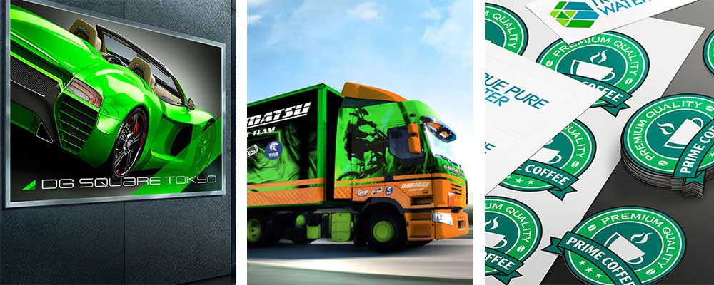 Posters and backlits, vehicle wraps, stickers and decals can all be printed on the VF2 or VG2 Series. 