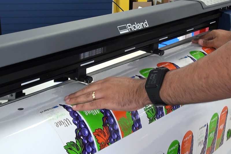 Producing labels with print and cut