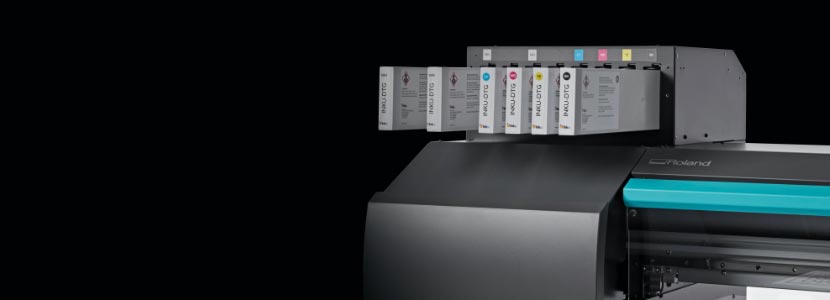 La impresora de Roland DG con tintas INKU ecológicas