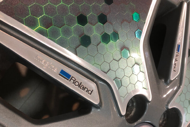 Wheel hub with custom printing