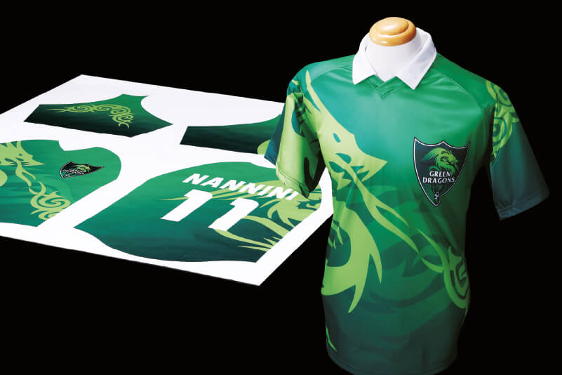 A sports t-shirt printed using dye sublimation