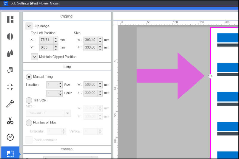 Clipping an image in VersaWorks to remove the white space