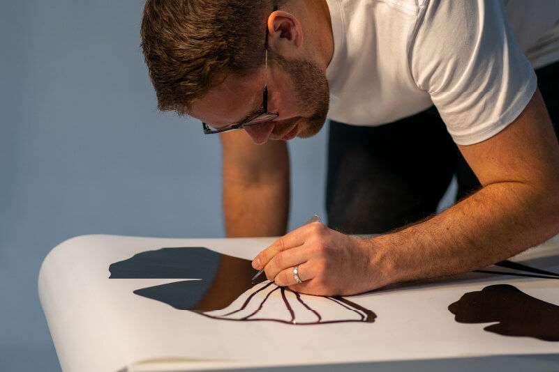 Producing labels with print and cut