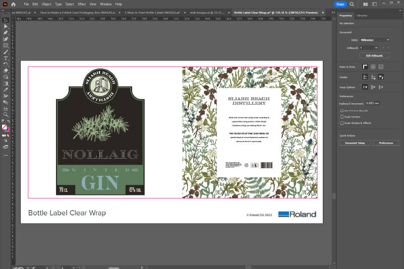 Designing a wraparound bottle label