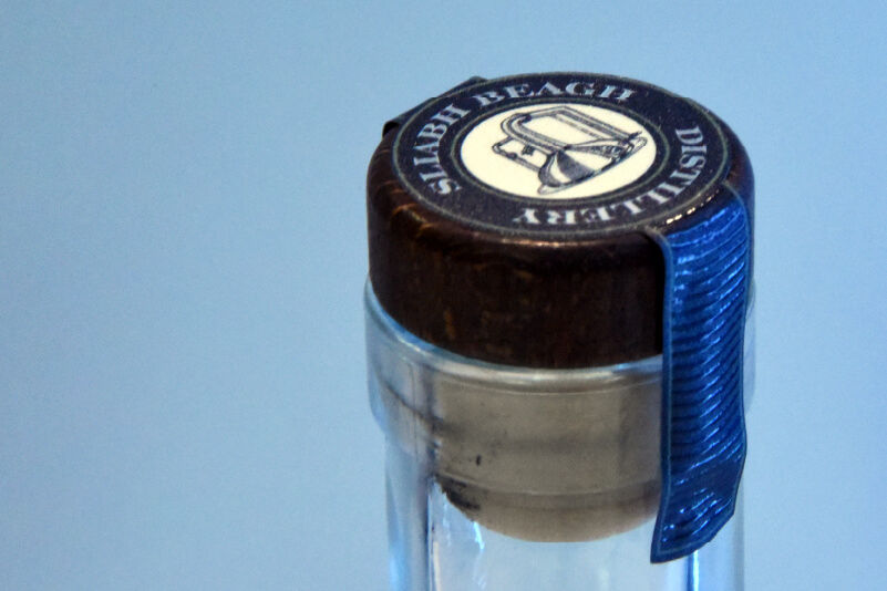 Close up of a bottle cork tie label