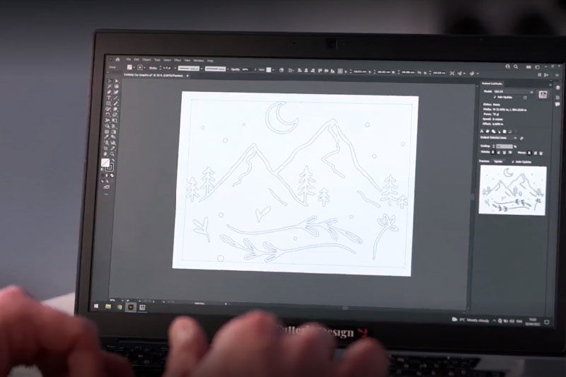 Designing the sticker in Adobe Illustrator