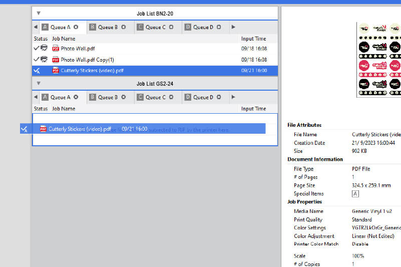 Dragging a file from one queue into another queue