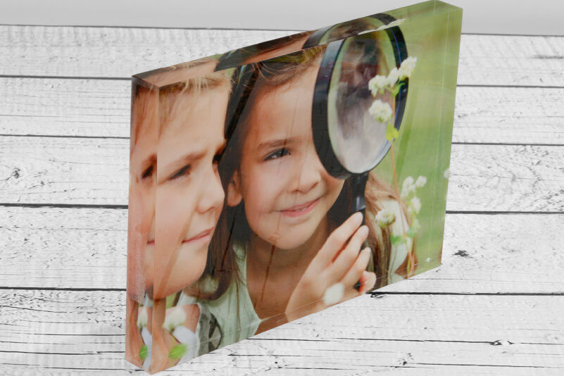 A photograph printed directly onto an acrylic block.