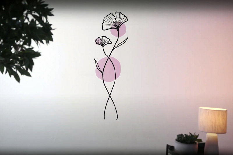 A wall sticker with a flower design