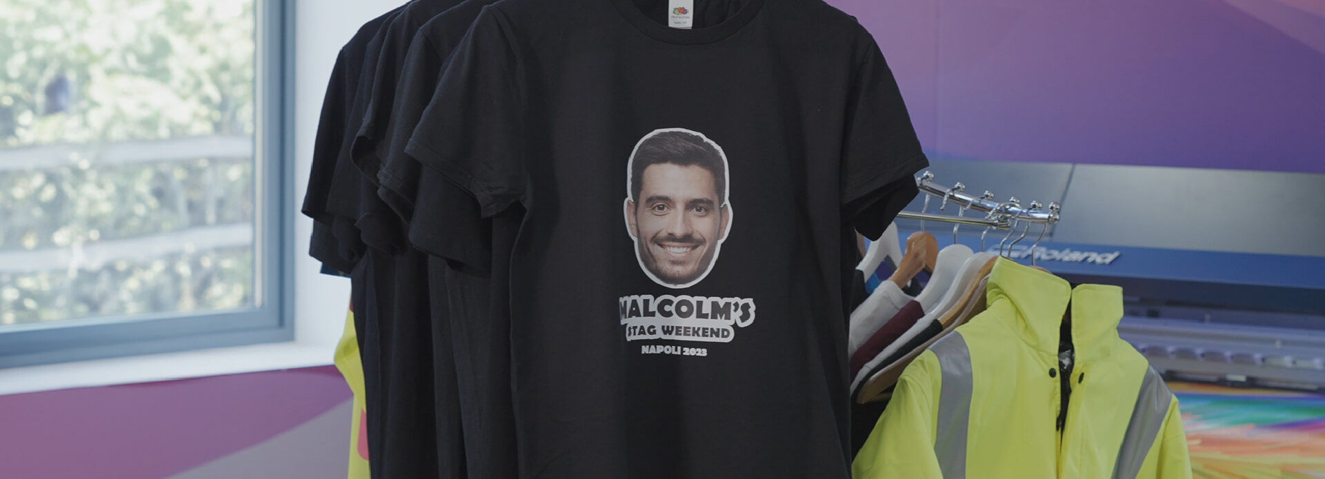 A t-shirt made with a printer/cutter