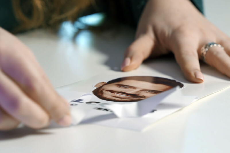 Weeding a print-and-cut vinyl graphic