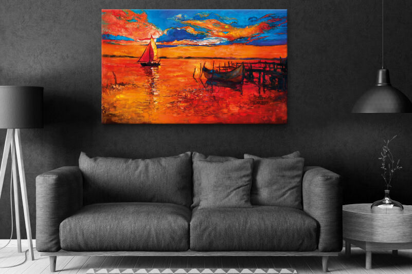 Painting printed on canvas with a digital printer.