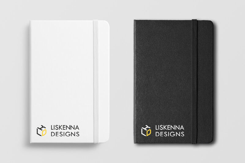 Logodruck auf zwei unterschiedlichen Notizbüchern