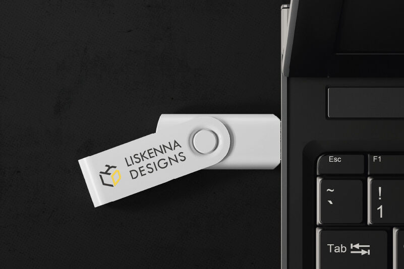 Firmenlogo direkt auf USB-Stick gedruckt