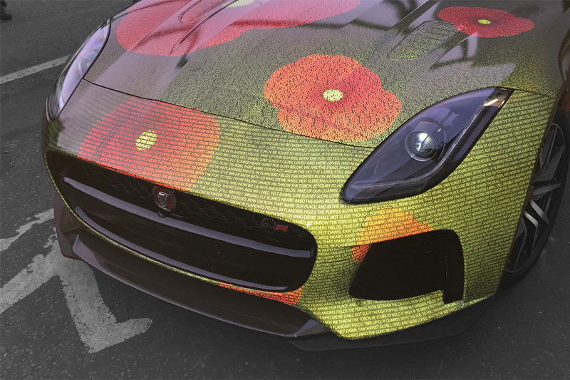 A vinyl-wrapped vehicle