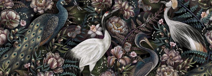 Papier peint imprimé très détaillé sans motif répété