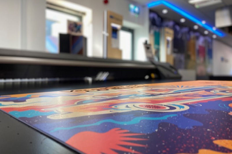 Printing a large board on a flatbed