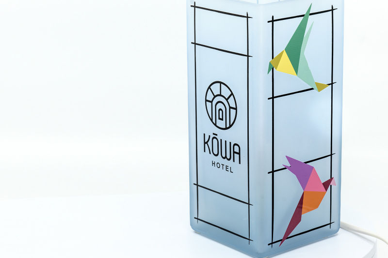 A close up of a glass lampshade