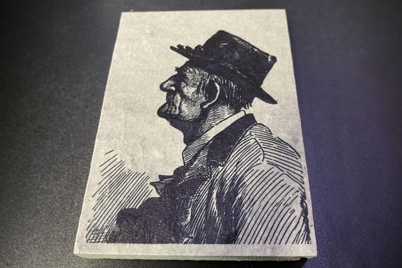 An image printed on a stone substrate