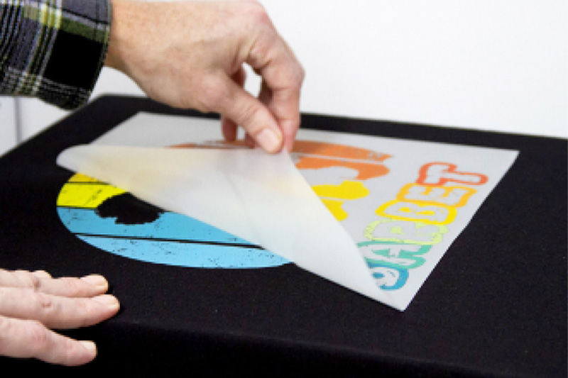 Removing the film from the graphic