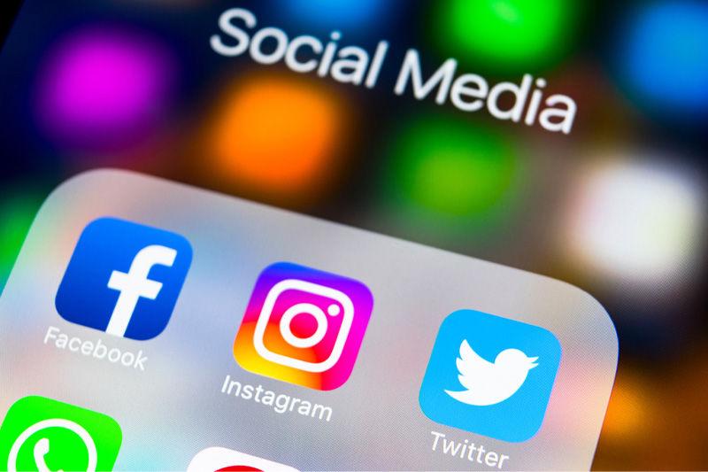 A screen shot of social media apps on a phone 
