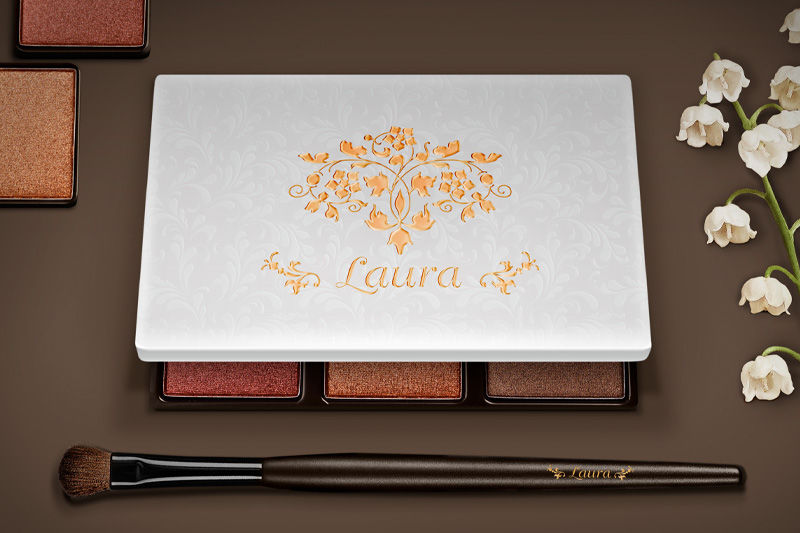 A close up of a makeup box