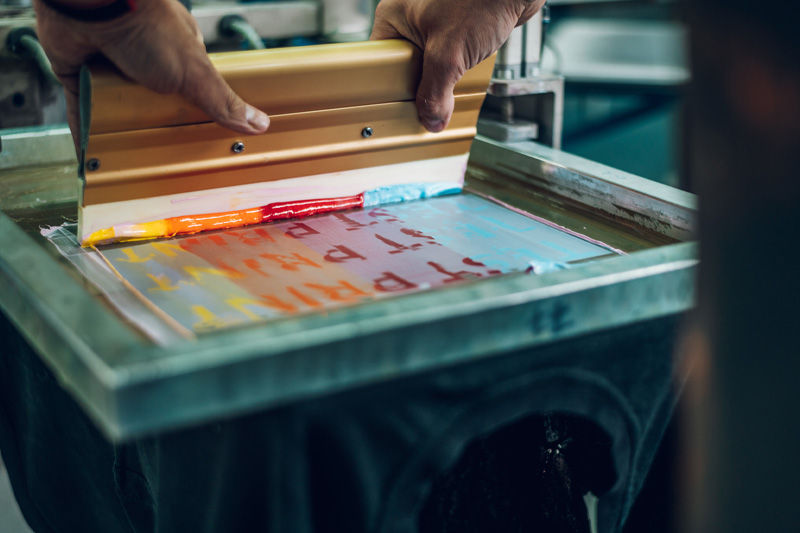Pushing ink through a screen