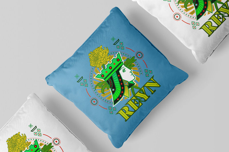 A DTF-printed design on a cushion  