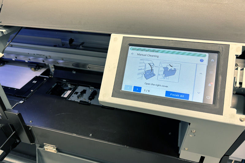 Manual cleaning options in the printer’s menu  