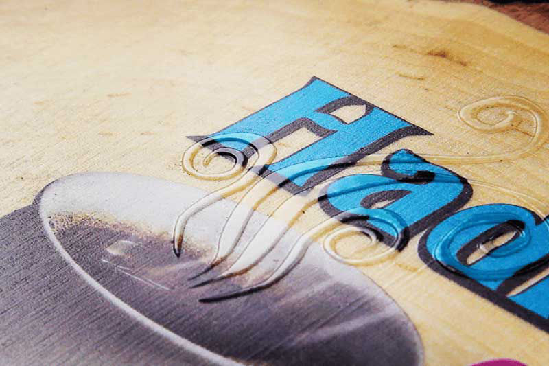 printing on wood with raised design 