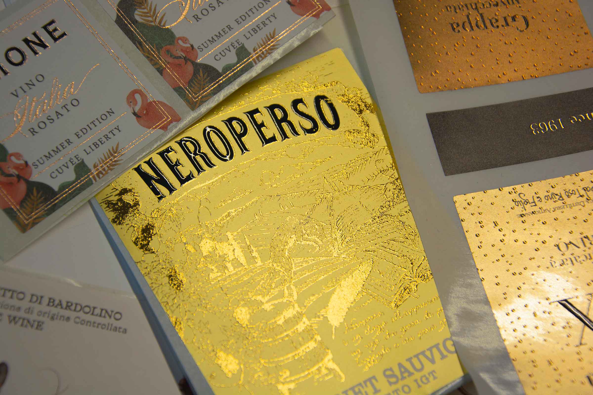 Image showing quality labels created using foil paper and UV ink technology